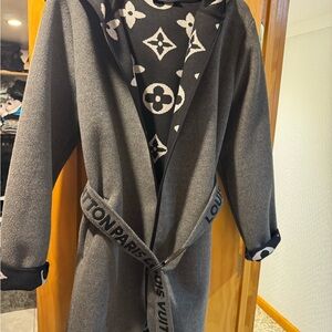 Louis Vuitton Gray Hooded Coat